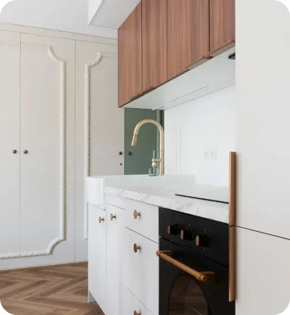 La cuisine Ivoire et Noyer de Florian