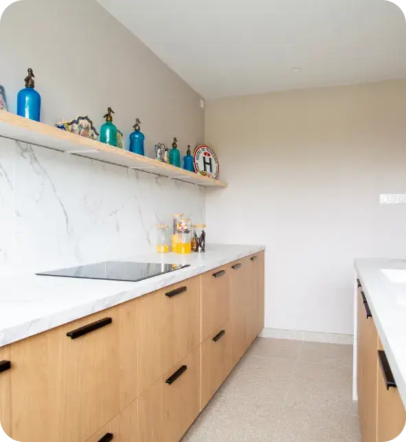 La cuisine en chêne et en marbre de Joëlle