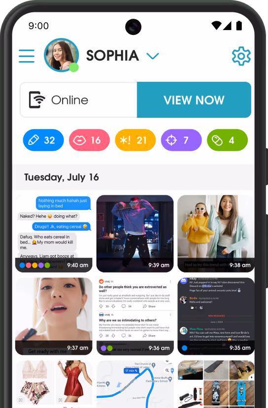 OurPact Parent's View screenshot gallery. See scheduled or on-demand screenshots of child's device. 