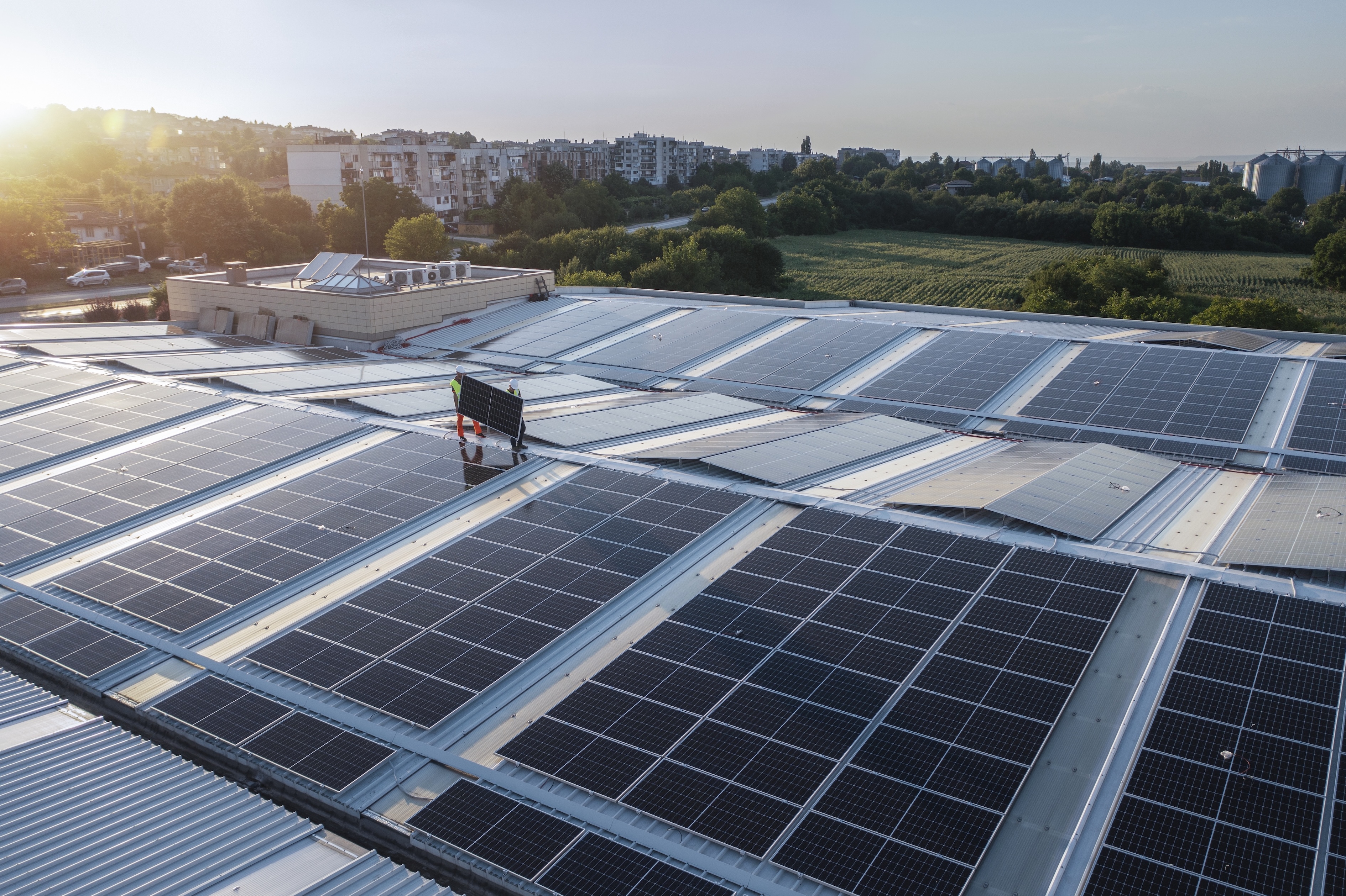 Photovoltaikanlage auf einem Gewerbedach