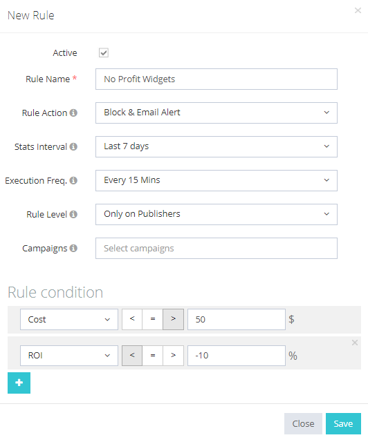 Block Unprofitable Widgets