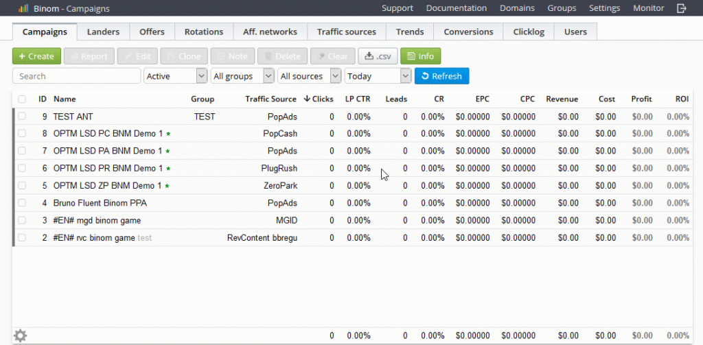 Accessing API information on Binom tracker