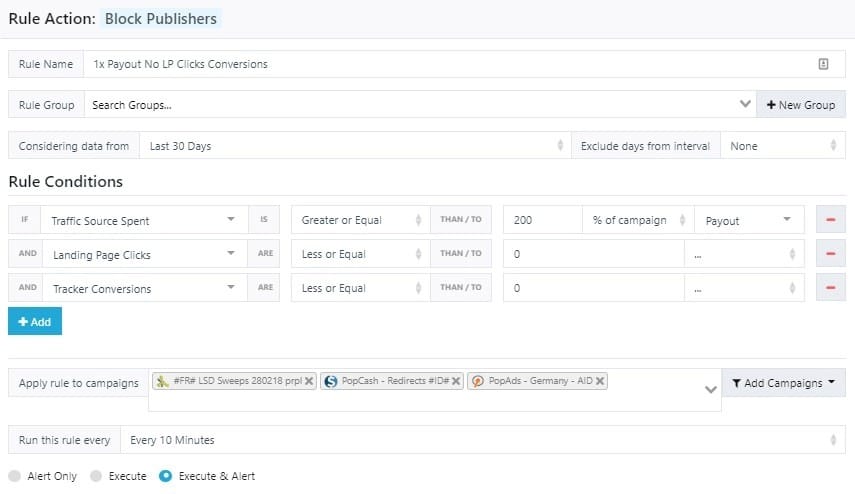 block publisher rule theoptimizer
