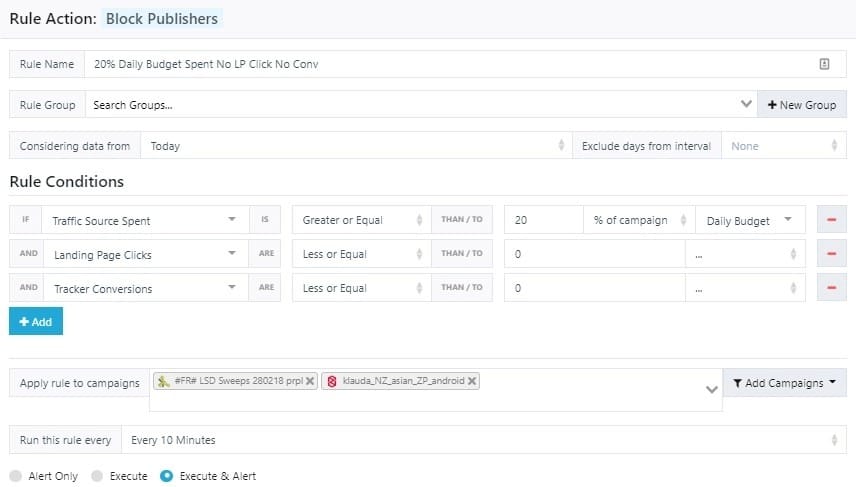 block publisher rule theoptimizer