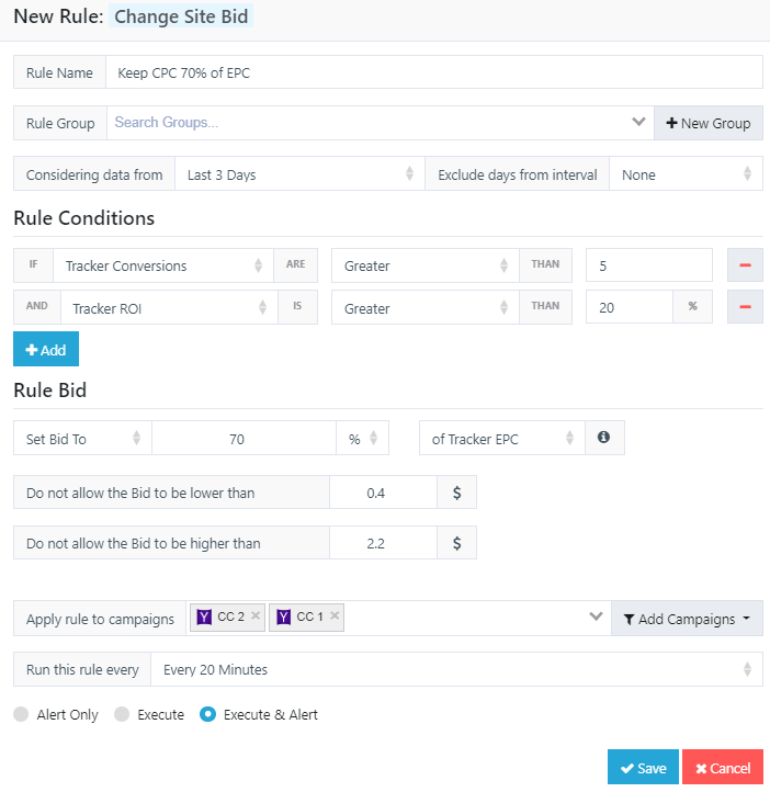 Yahoo Gemini Site Bid Rules