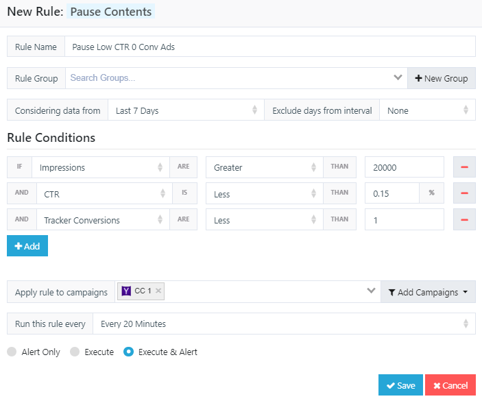 Yahoo Gemini Ad Optimization Rules