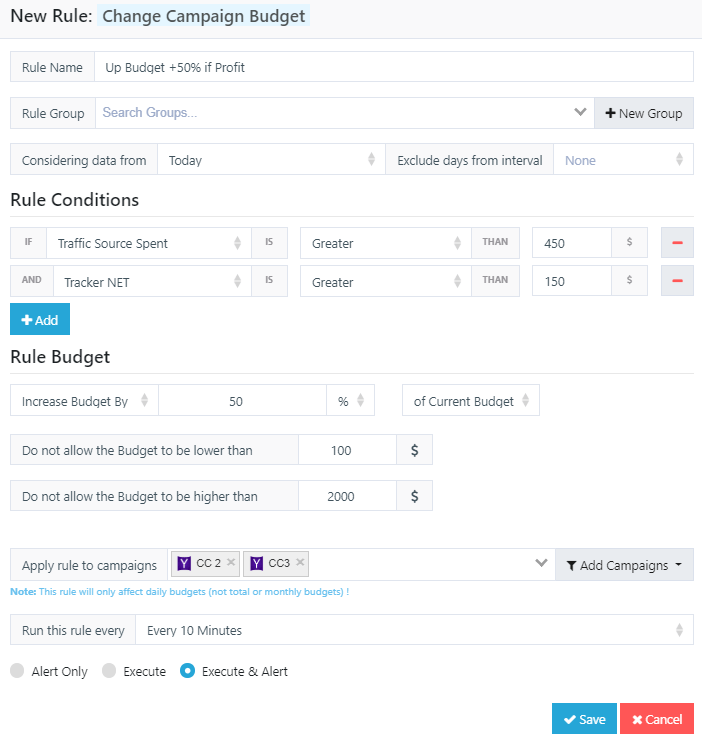 Yahoo Gemini Daily Budget Rules