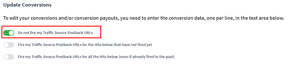 FunnelFlux Conversion Upload settings