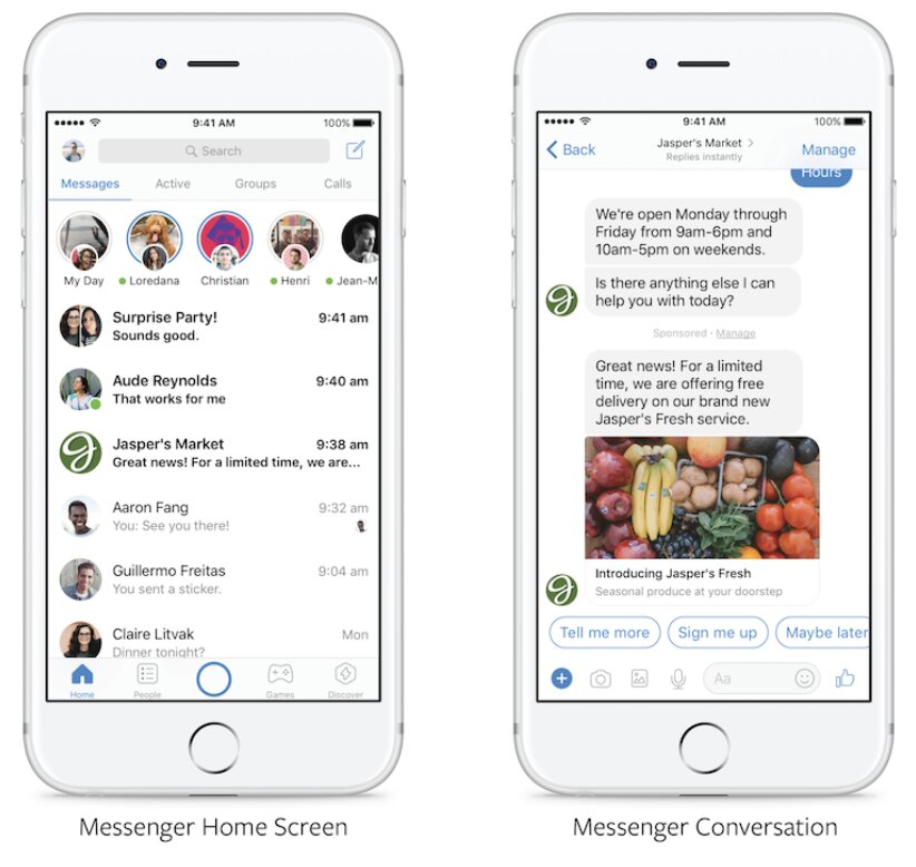 Example of Facebook Messenger advertising