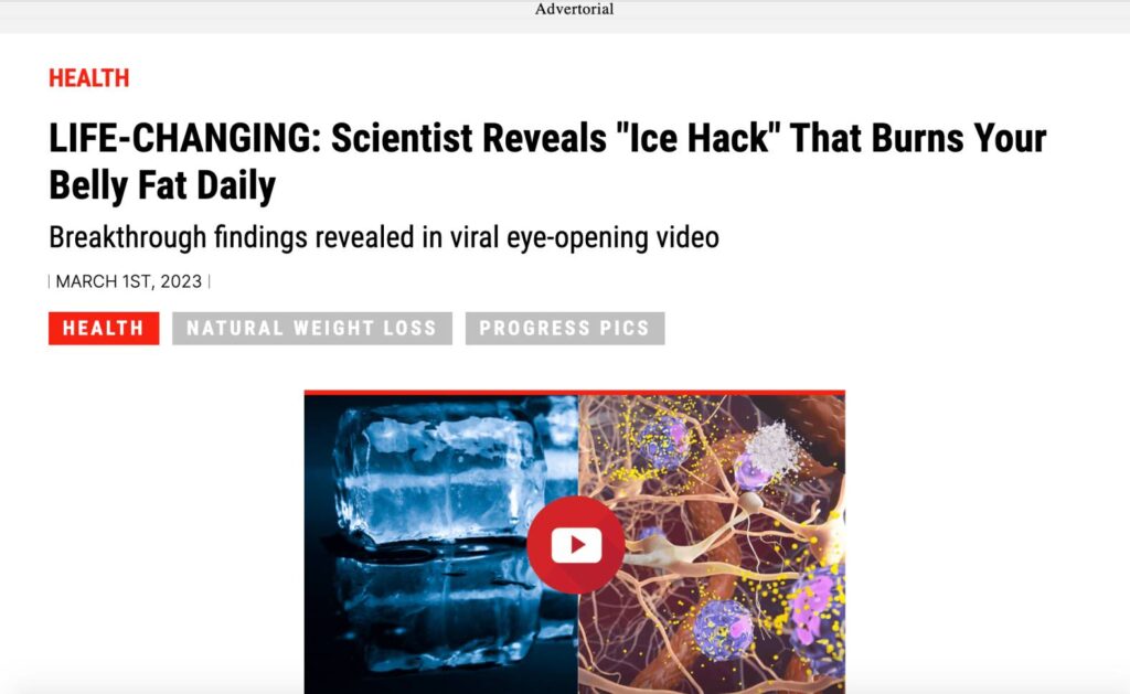 Top advertorial example