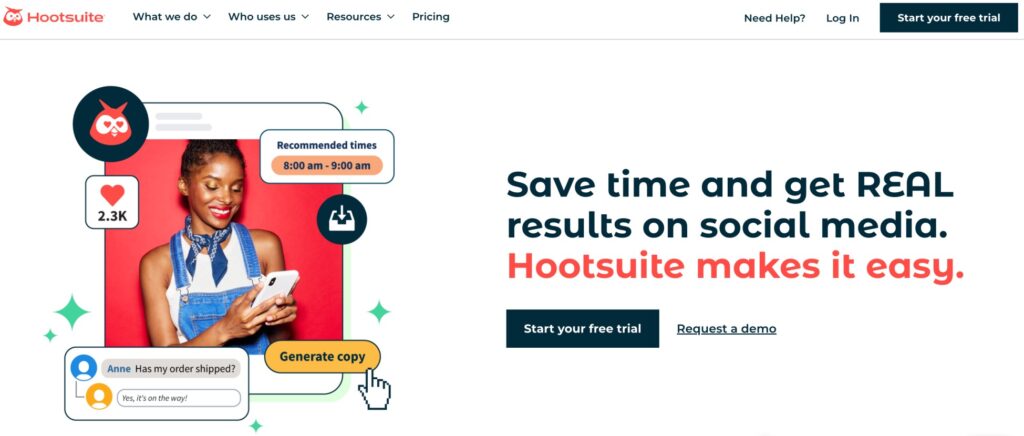 Hootsuite for TikTok website 