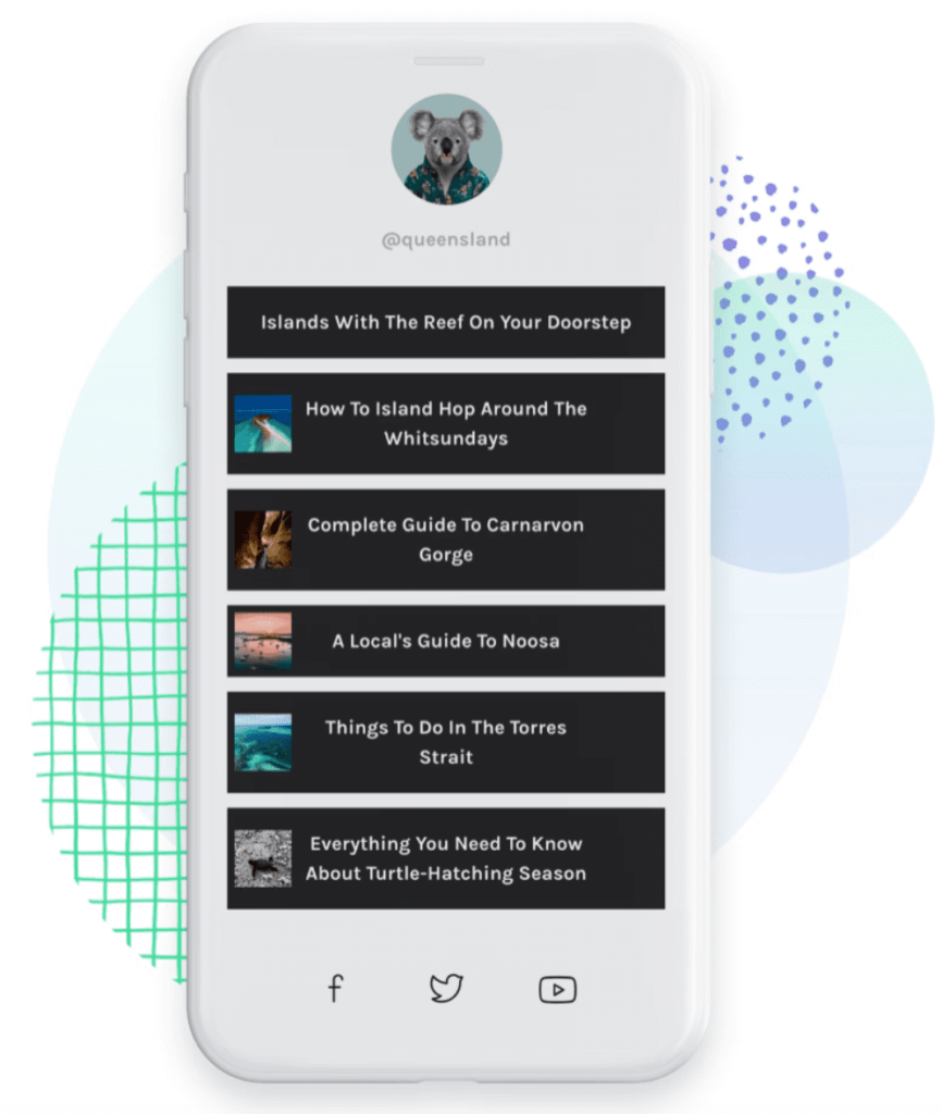 Example Linktree landing page