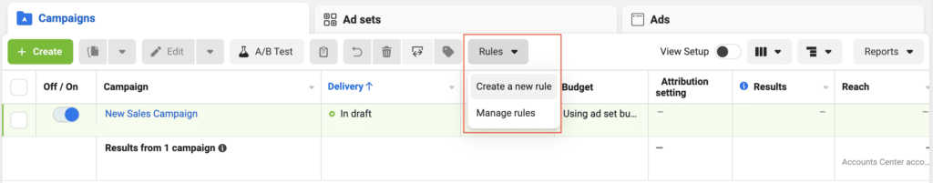 Facebook Automation Ads Manager Automated Rules
