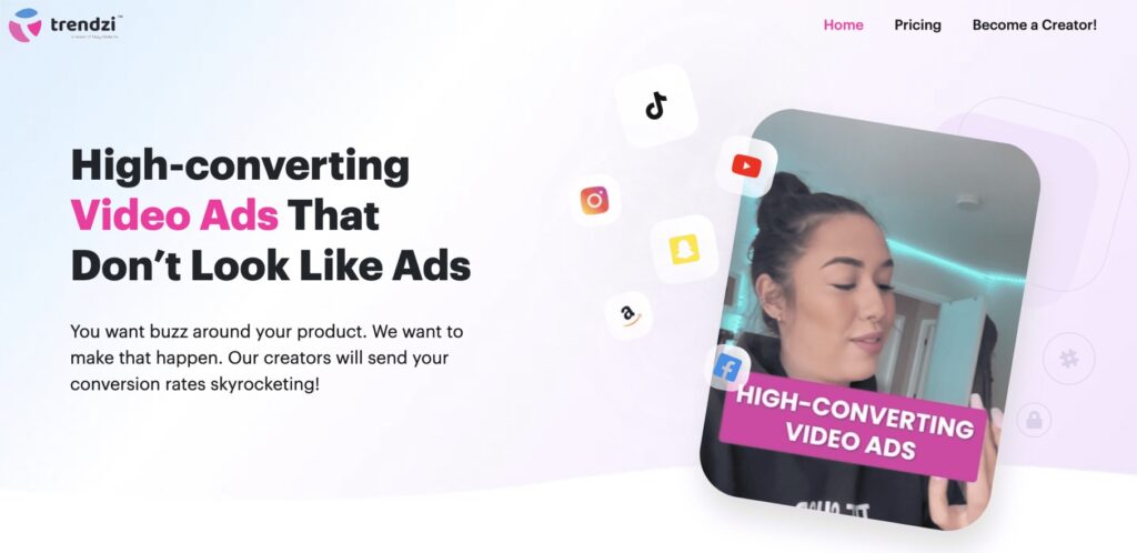 affiliate marketing tool Trendzi for UGC videos