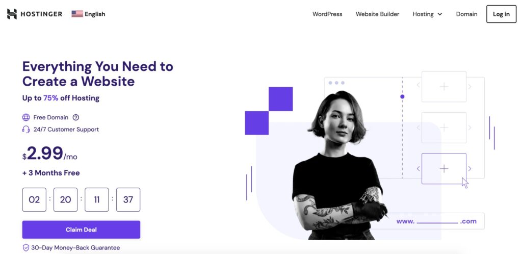 Affiliate marketing tool Hostinger for domain hosting