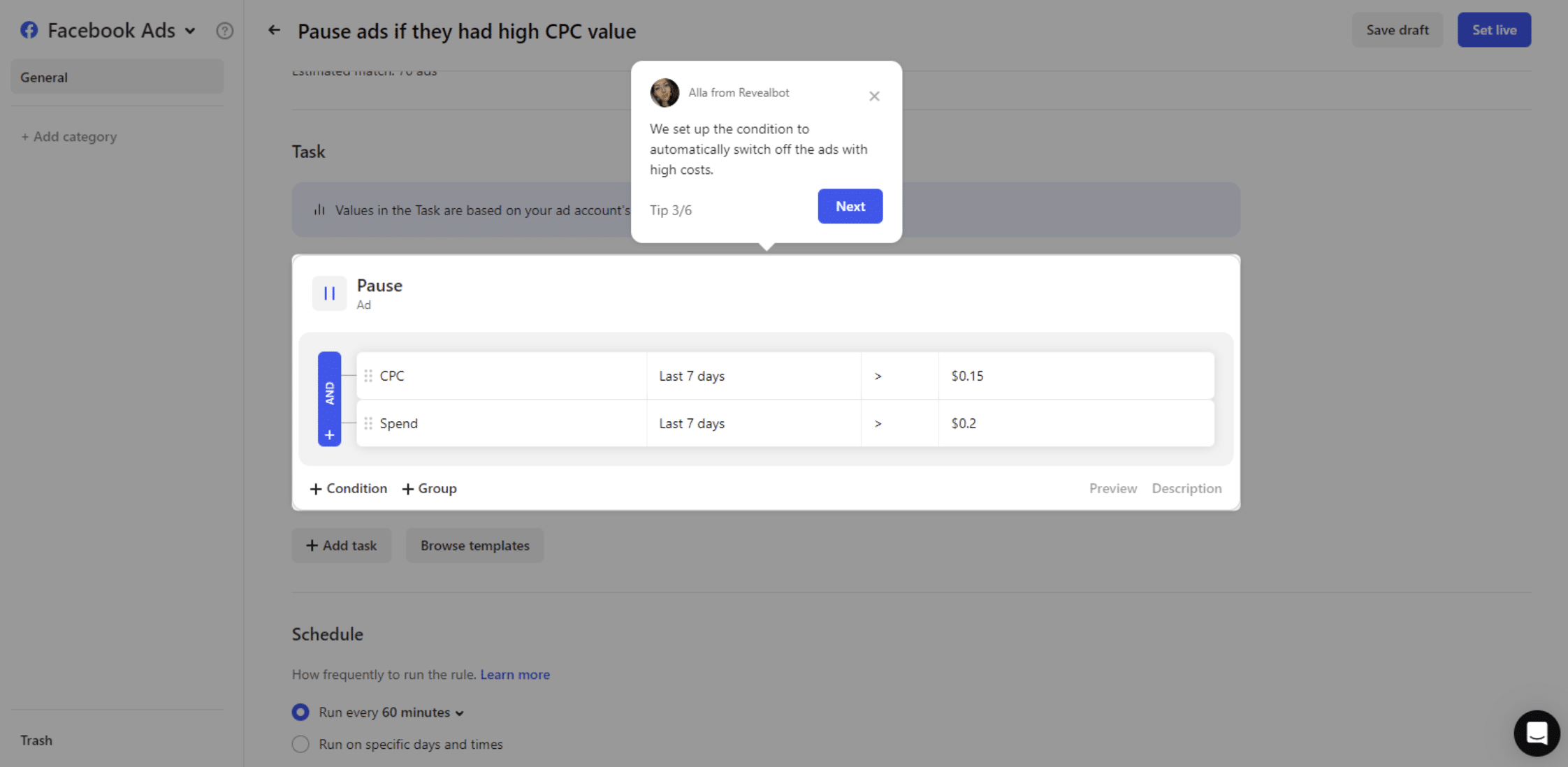 The Optimizer vs Revealbot rule engine Revealbot