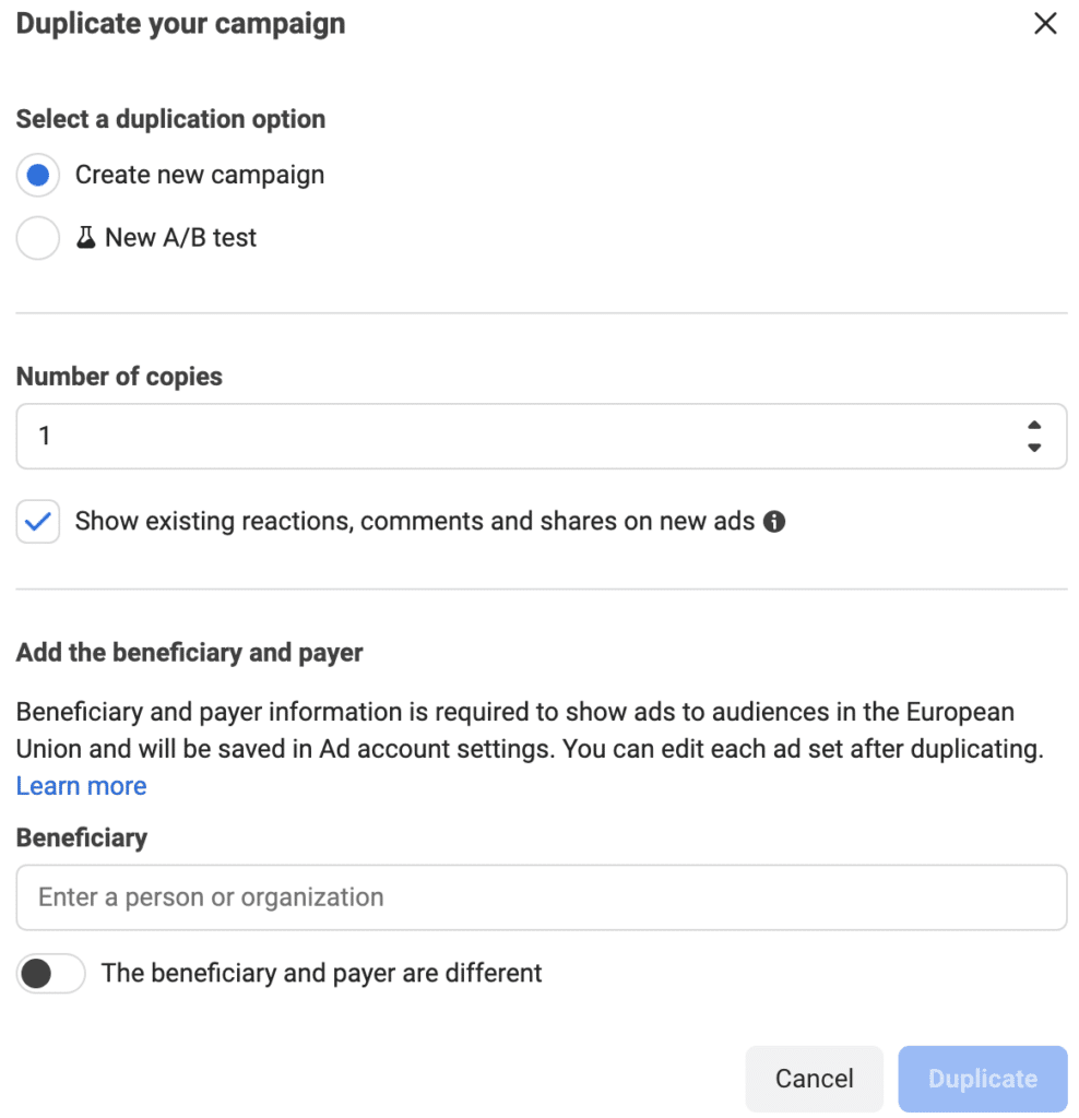 When and How to Duplicate Ads for Enhanced Performance Duplicate Facebook Campaign