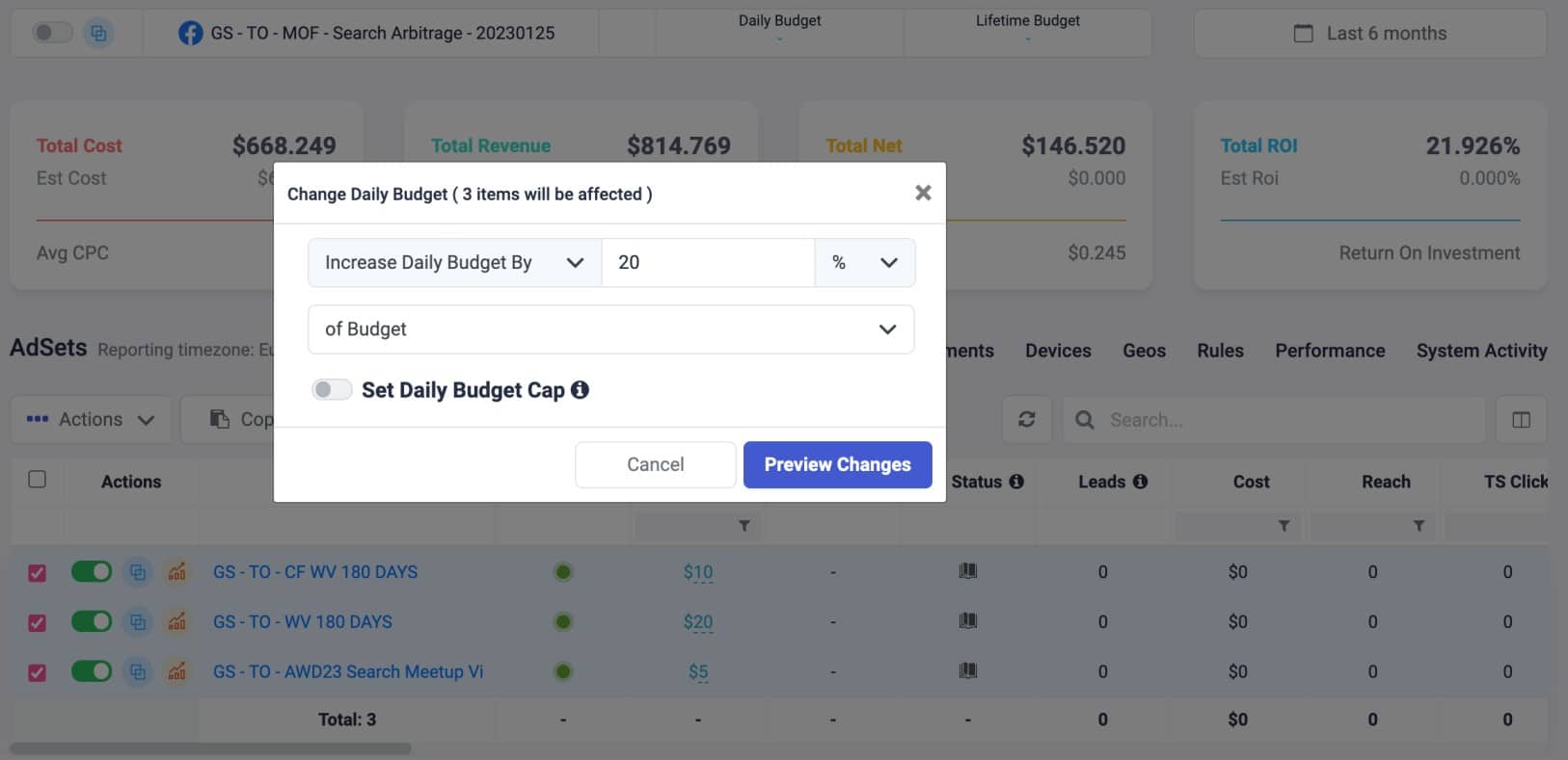 Automate Bulk Ad Set Budgets for Facebook