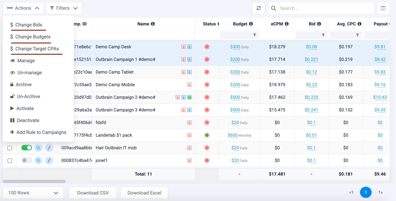 Automate Bulk Campaign Bid and Budget Adjustments for Outbrain
