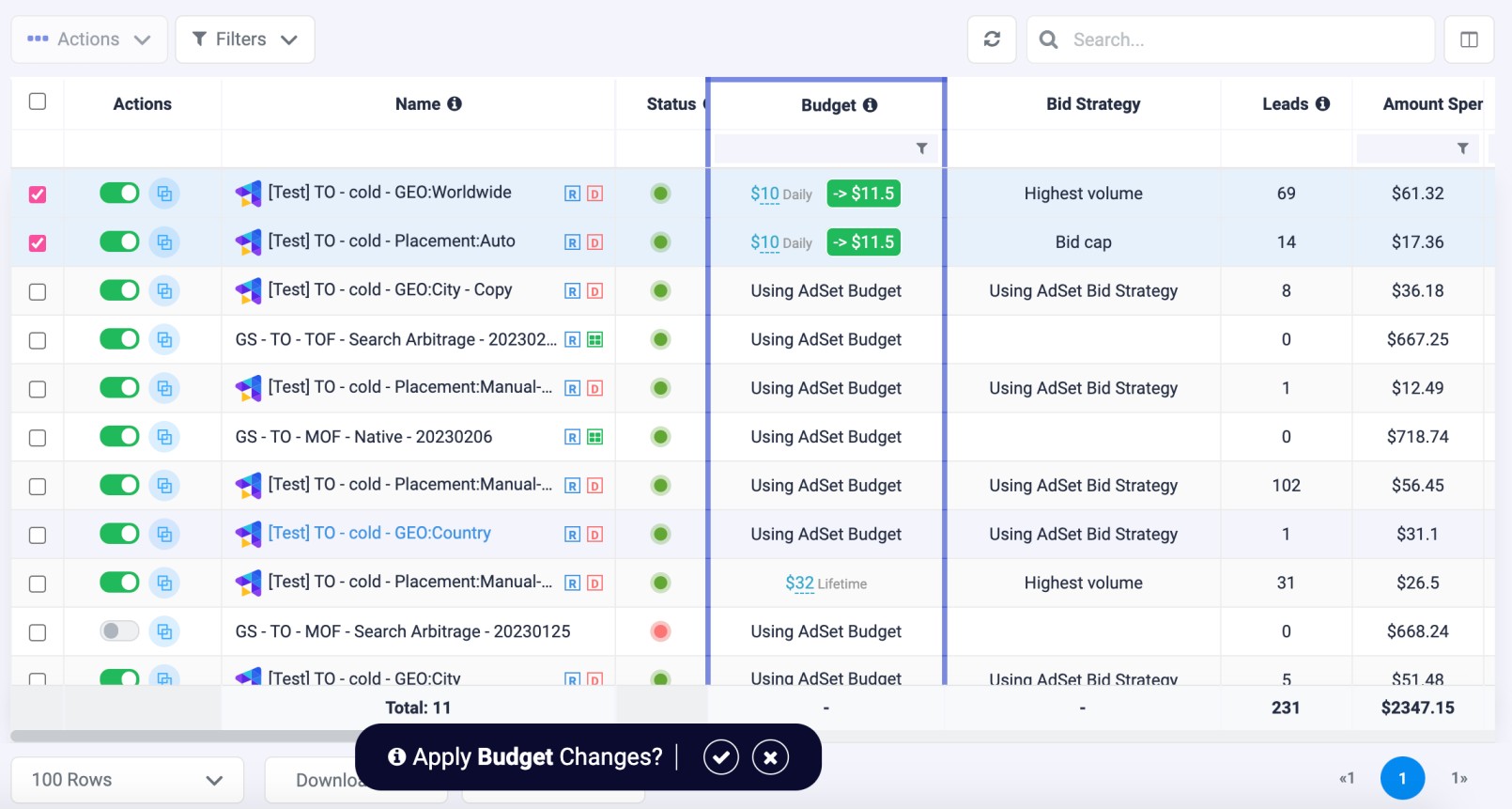 Automate Bulk Campaign Budget Adjustments for Facebook (preview changes)