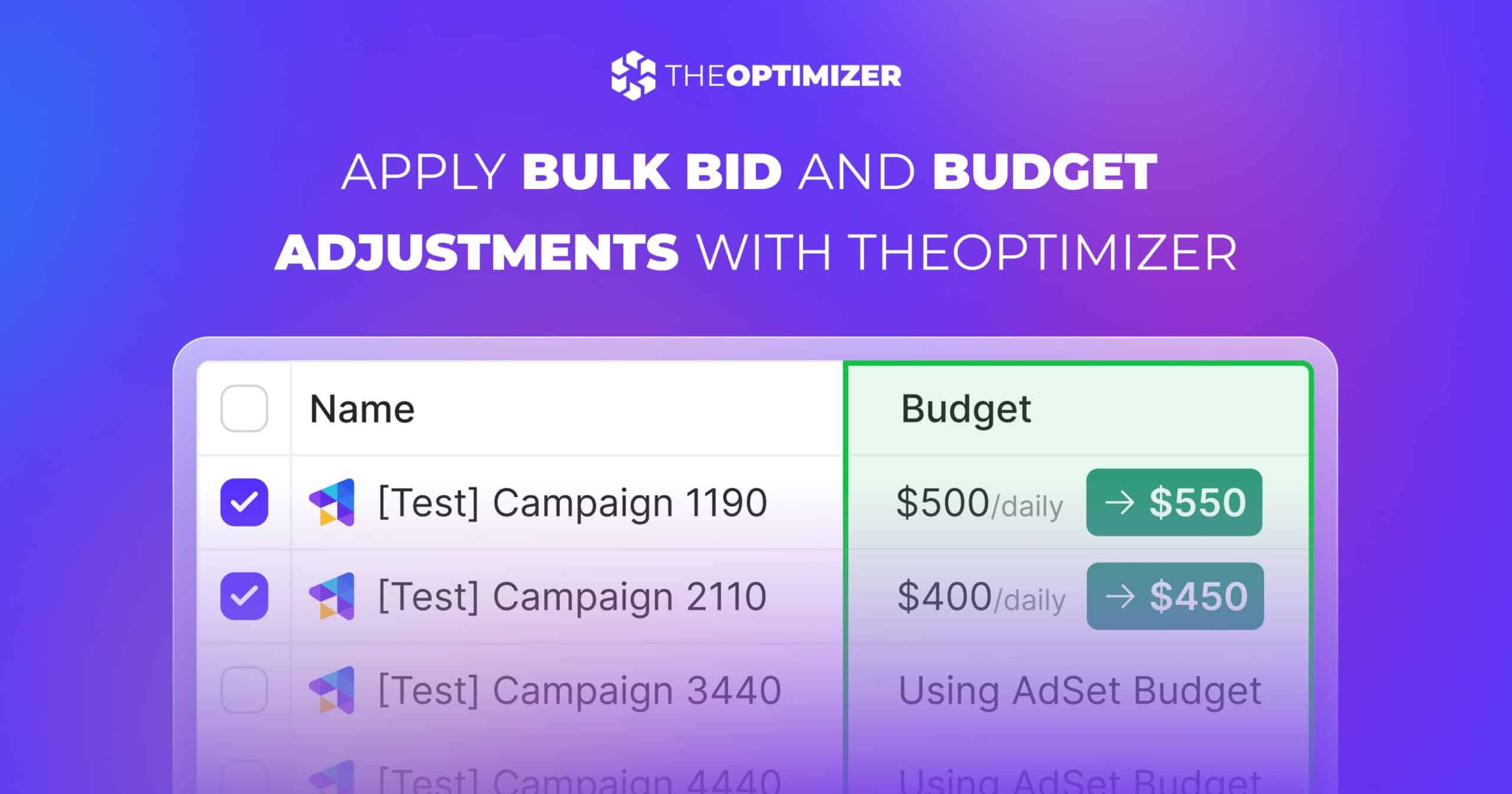 Apply Bulk Bid and Budget Adjustments with TheOptimizer|Automate Bulk Section Bid Adjustments for Outbrain|Automate Bulk Campaign Budget Adjustments for Facebook (1)|Automate Bulk Campaign Budget Adjustments for Facebook (1)|Automate Bulk Campaign Budget Adjustments for Facebook (2)|Automate Bulk Campaign Budget Adjustments for Facebook (preview changes)|Automate Bulk Ad Set Budgets for Facebook|Automate Bulk Campaign Budget Adjustments for TikTok|Automate Bulk Ad Group Bids and Budgets for TikTok|Automate Bulk Campaign Bid and Budget Adjustments for Taboola|Automate Bulk Site Bid Adjustments for Taboola|Automate Bulk Campaign Bid and Budget Adjustments for Outbrain|Automate Bulk Section Bid Adjustments for Outbrain