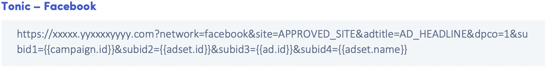 Social to Search Arbitrage Campaign Setup tonic facebook