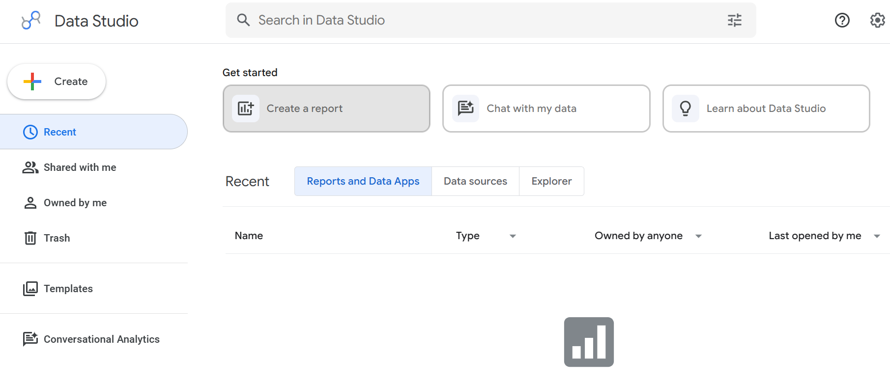 Google Data Studio drag-and-drop dashboard builder
