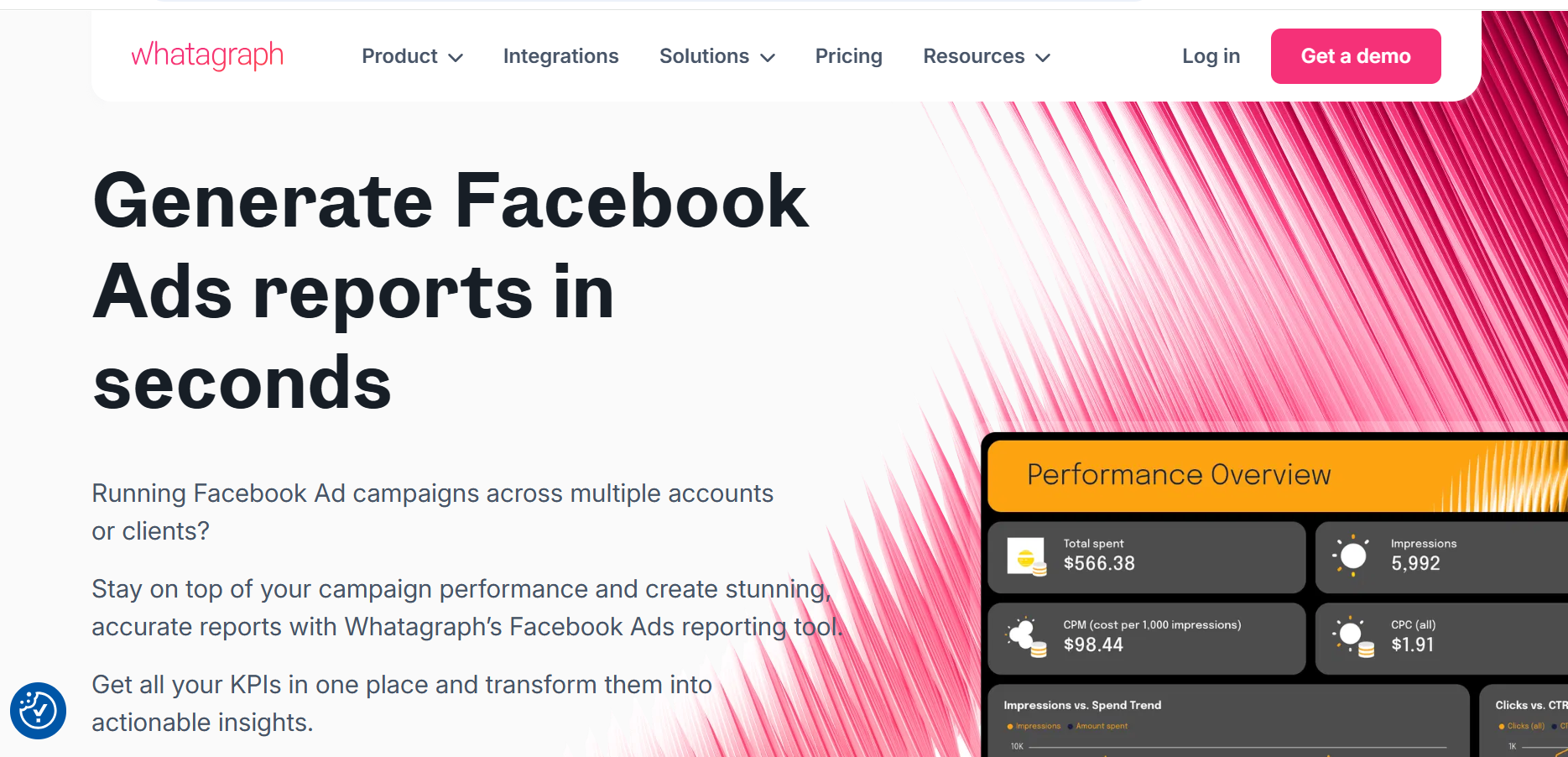 Whatagraph visual reporting platform for agencies - best Facebook ads reporting tool for client reports