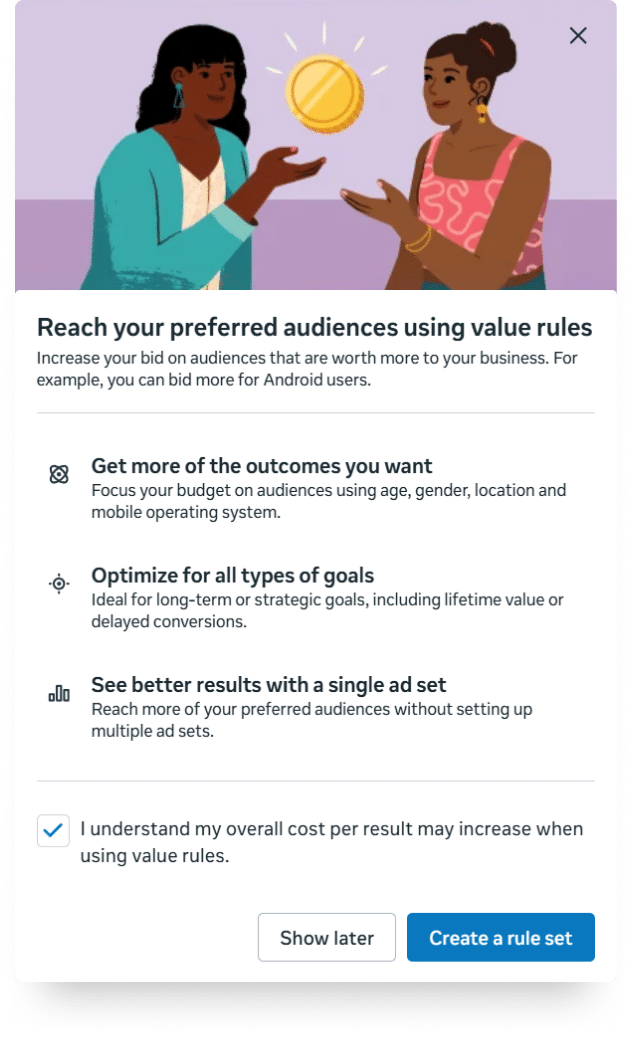 Meta ads value rules