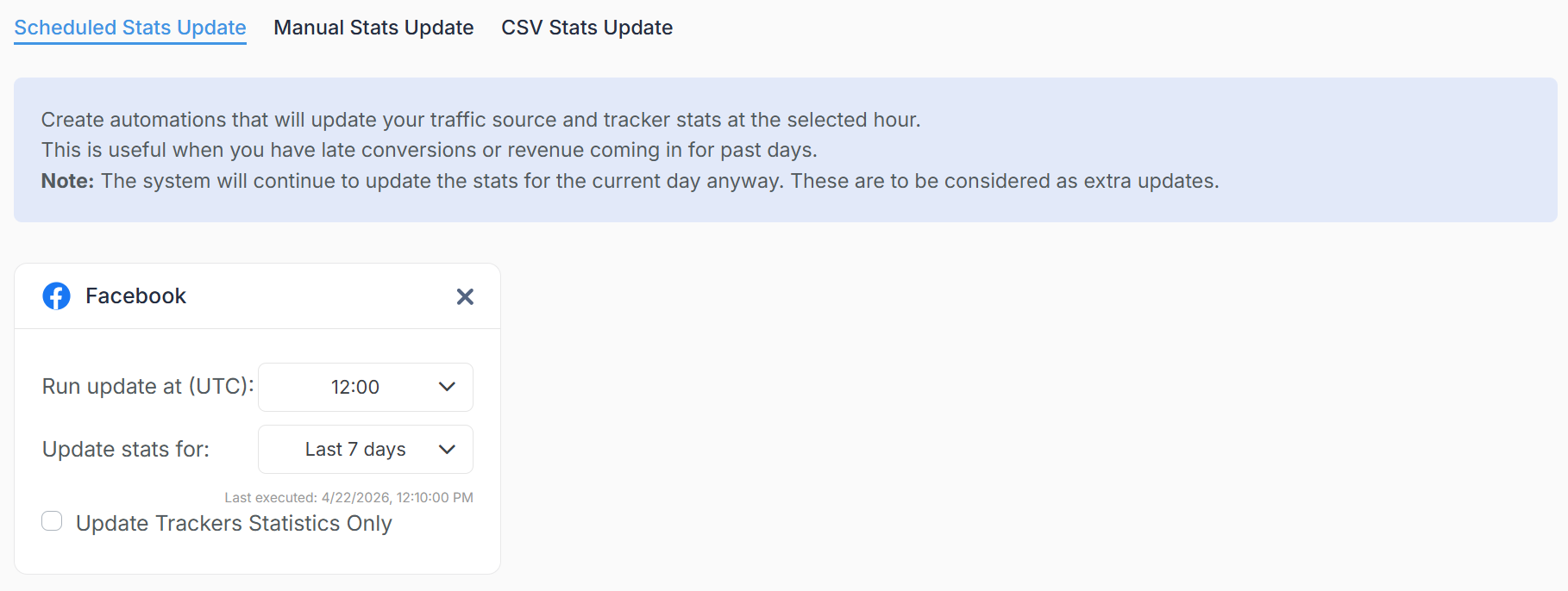 scheduled extra data updates