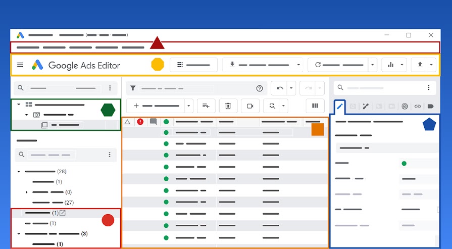 Google Ads Editor desktop interface showing bulk campaign editing — Google’s free PPC management campaign tool for large-scale campaign management