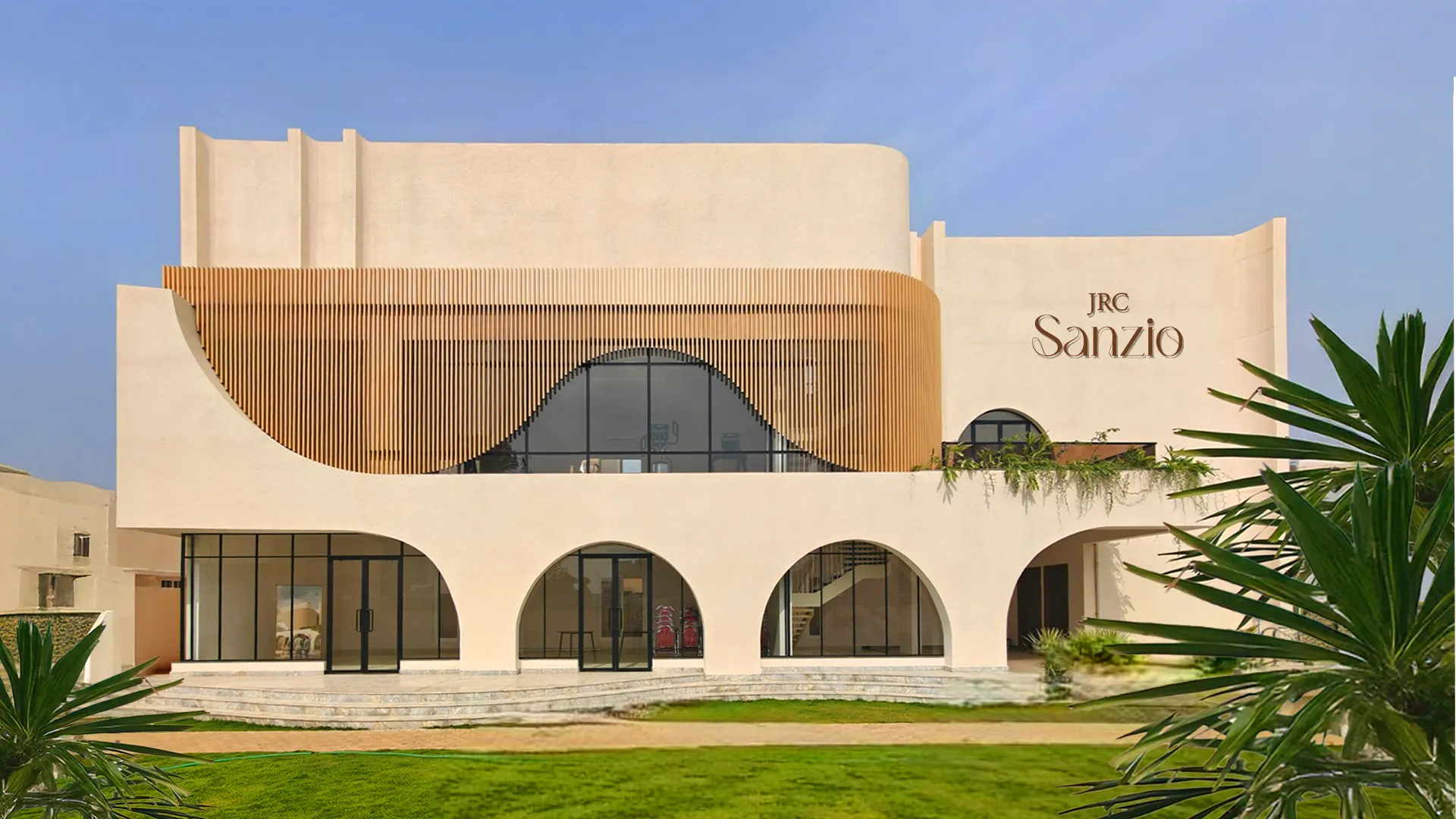 JRC Sanzio – exterior elevation of French Art Deco inspired luxury villa community, Sarjapur-Attibele Road Bangalore