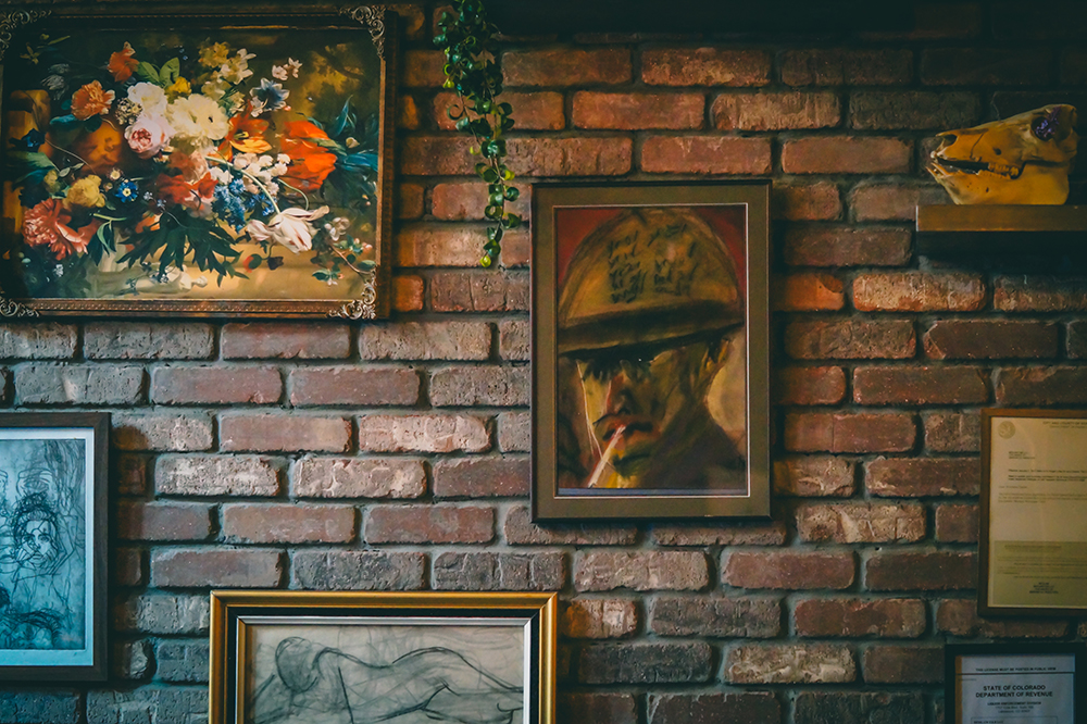 Some of our original art in the bar