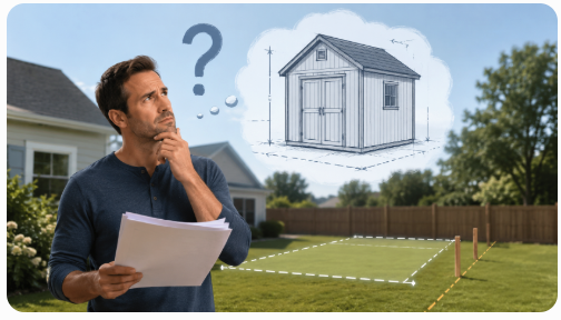 Homeowner planning a backyard storage shed and wondering whether a permit is required in Utah