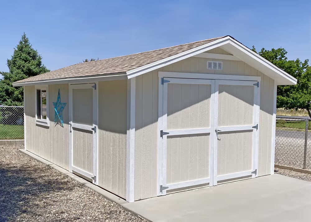 12x24 Standard Apex Shed with 12" roof overhang and 8' double door