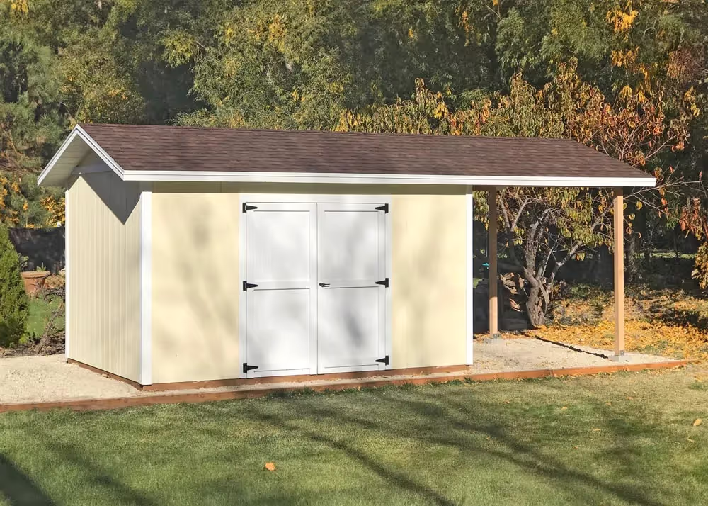 A 10 foot by 16 foot Tall Apex Shed with a 10 foot by 8' roof extension