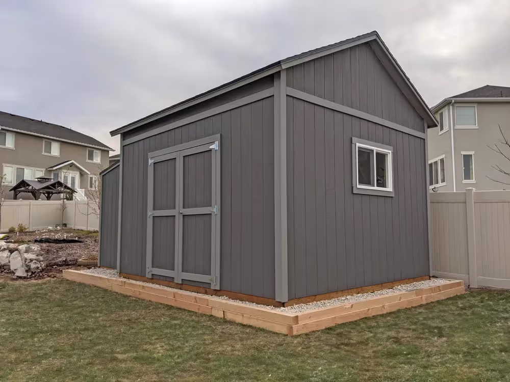 A Tall Apex shed with 9' tall walls and a custom roof pitch