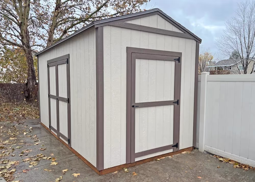 An 8' x 16' Tall Apex Shed with an extra single door
