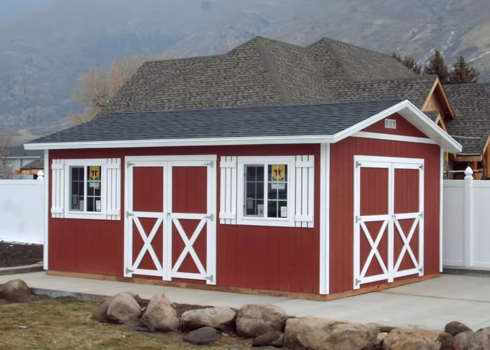 A 12' X 20' Tall Apex Shed with two sets of double doors and more