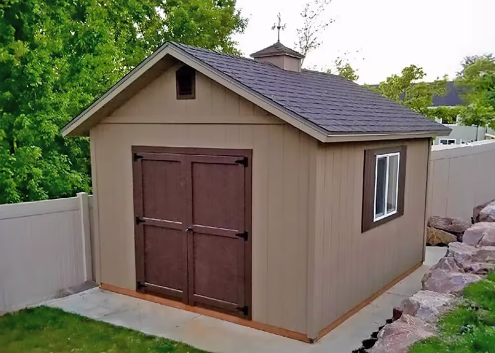 A 12 foot by 14 foot Tall Apex shed with 6-12 roof pitch and more...