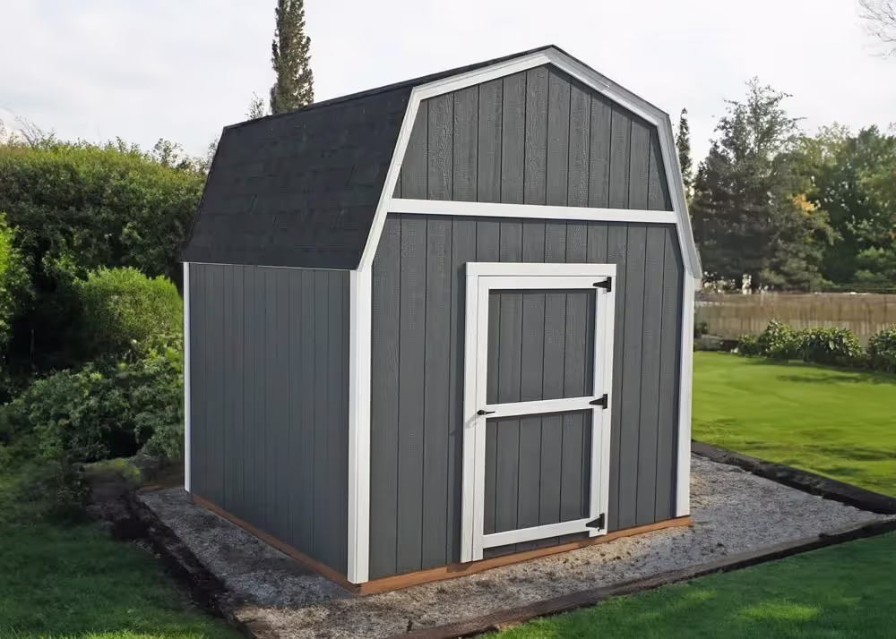 A basic 10 foot by 12 foot standard barn storage shed