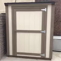 A 4 foot by 6 foot Yard Hutch Storage shed