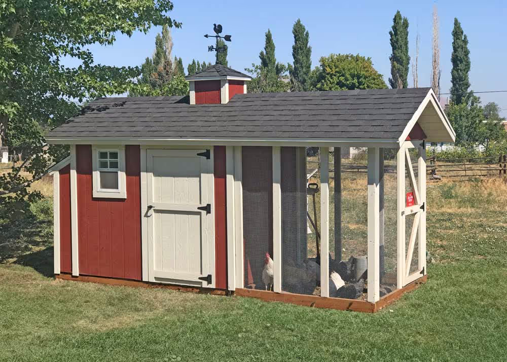 The original Coop De'Ville Chicken Coop in Red and White