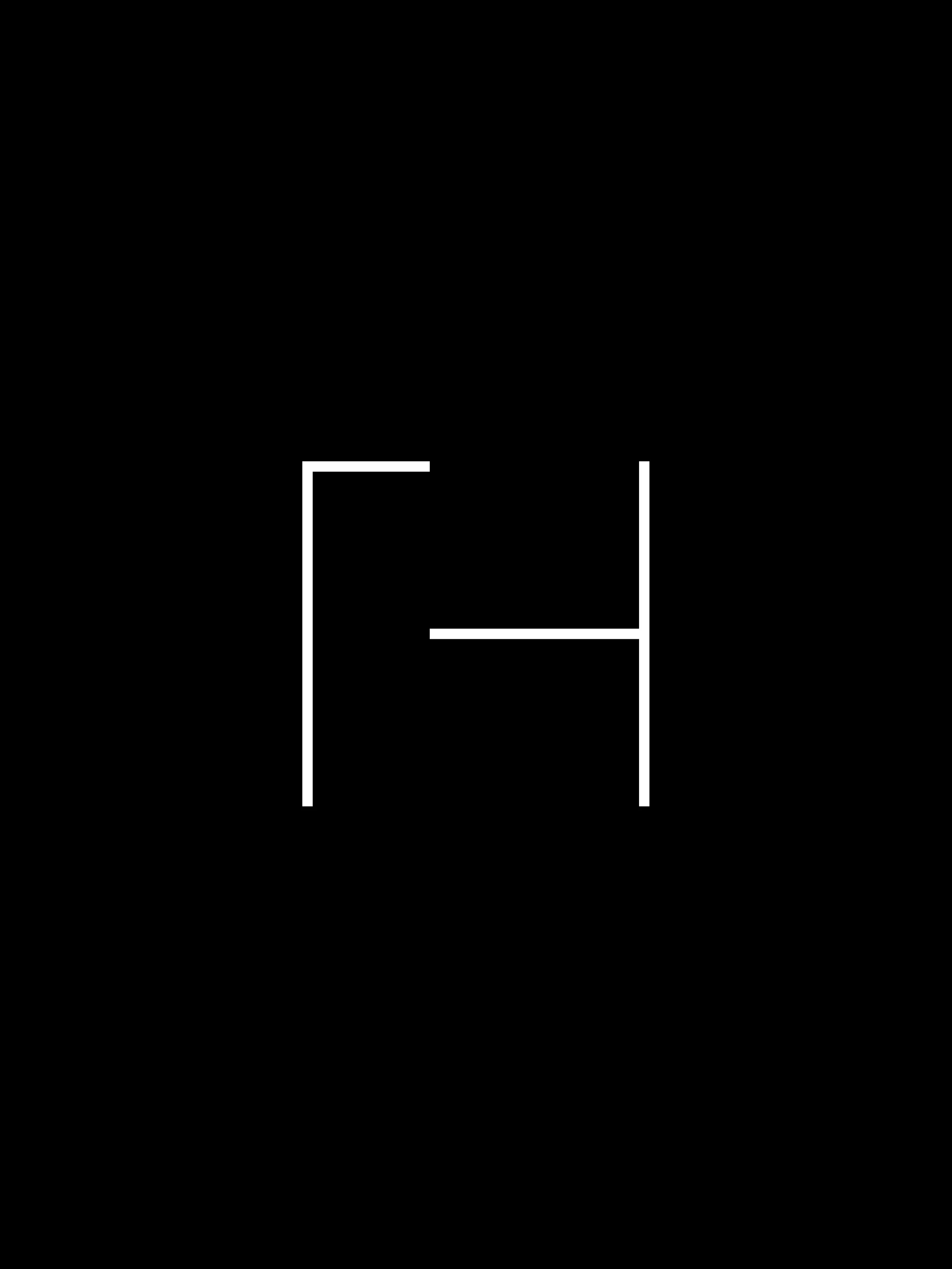 Fanny Haim FH monogram drawn in thin white lines on black.