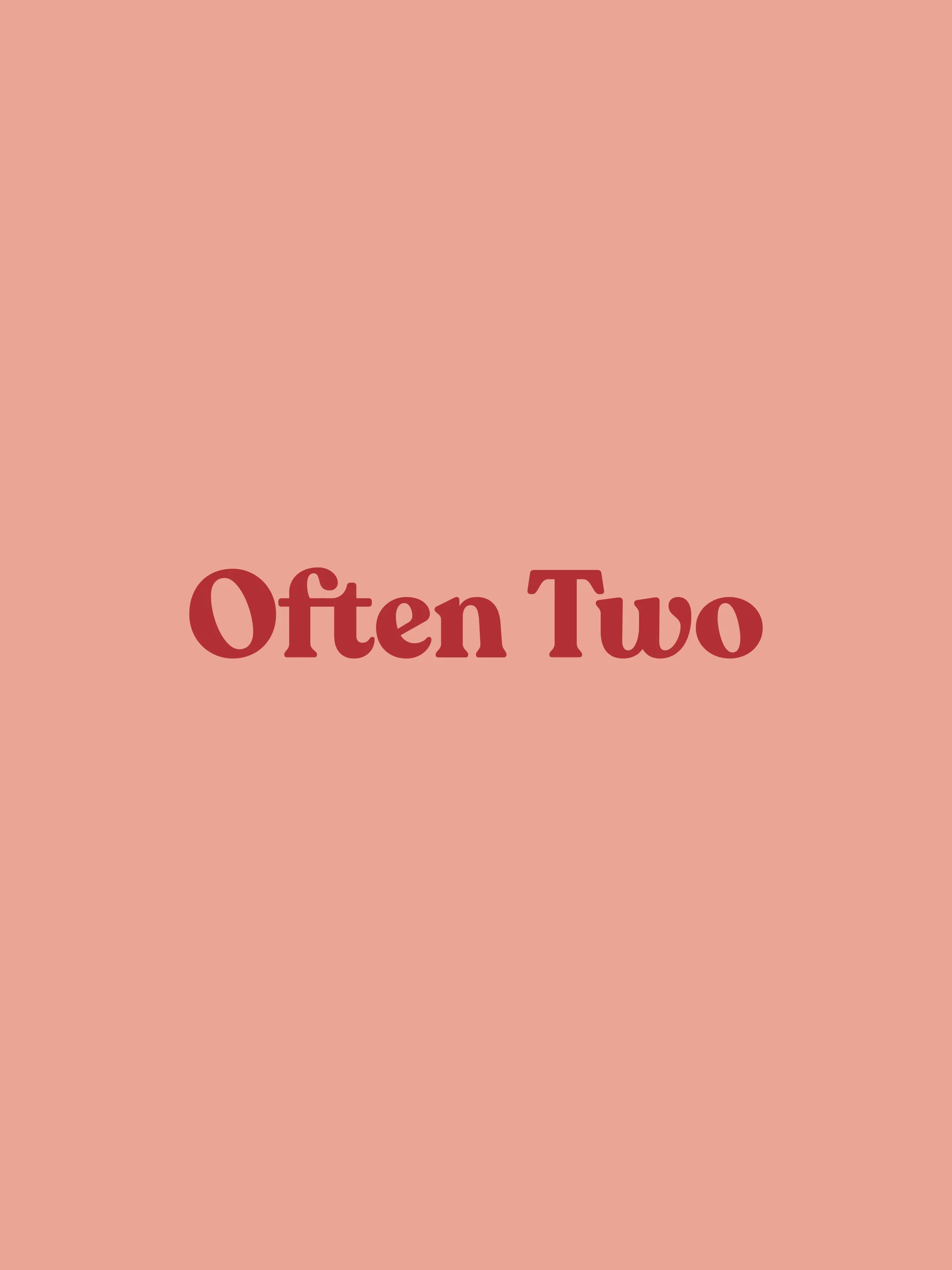 Often Two serif wordmark cycling through six pastel color combinations.