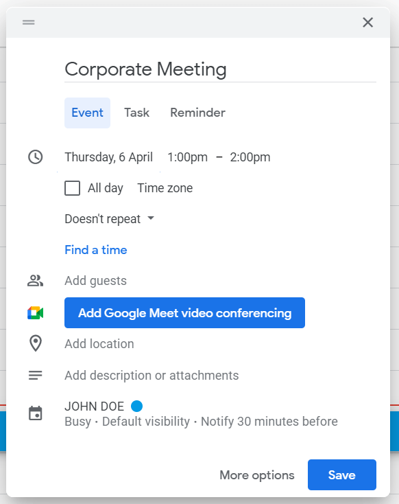 schedule events
