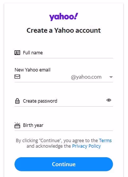 registering yahoo