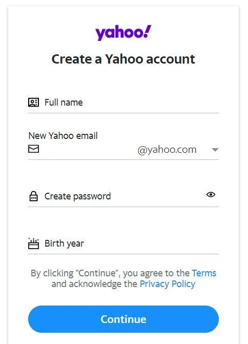 registering yahoo