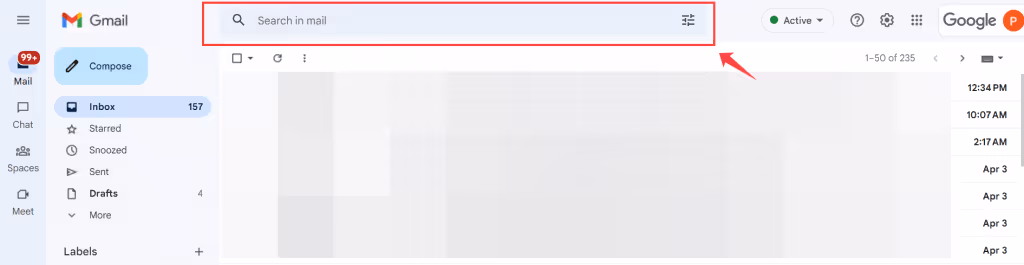 search in gmail
