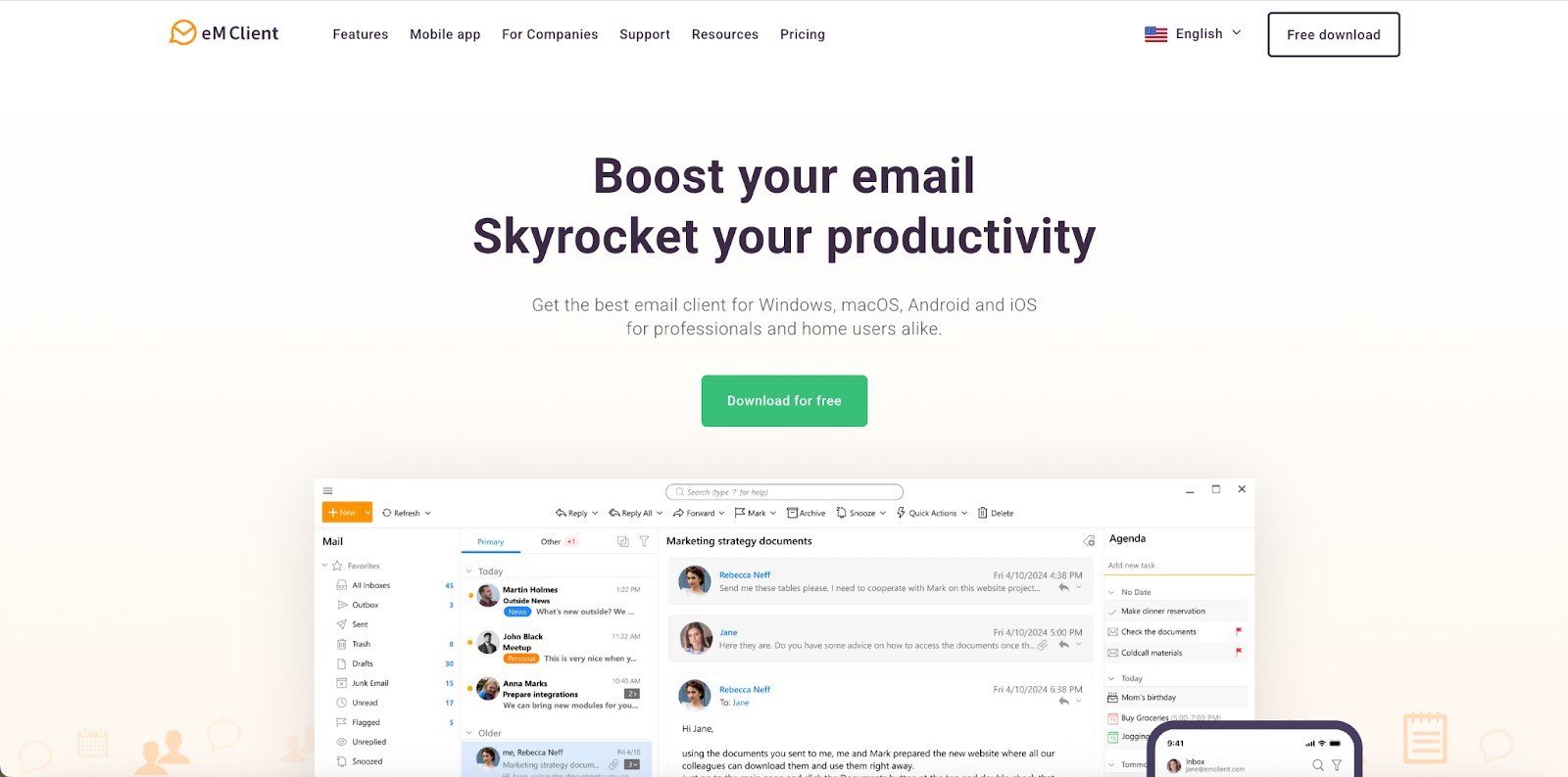 Best Email Clients For Mac - eM Client